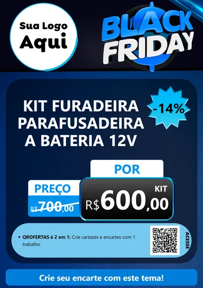 Modelo de Cartaz para Cartaz A4 Vertical com o tema Black Friday para Maquinas e Ferramentas