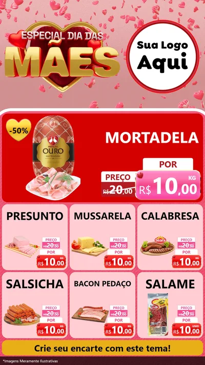 Modelo de Rede Social para Stories com o tema Especial Dia Das Mães para Frios e Laticínios