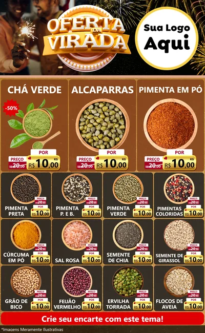 Modelo de Encarte para Encarte Grande com o tema Oferta da Virada para Produtos Naturais