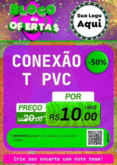 Modelo de Cartaz para Cartaz A4 Vertical com o tema Bloco de Ofertas para Tubos e conexões