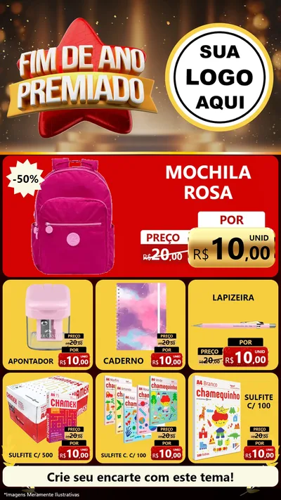 Modelo de Rede Social para Stories com o tema Fim de Ano Premiado para Papelaria