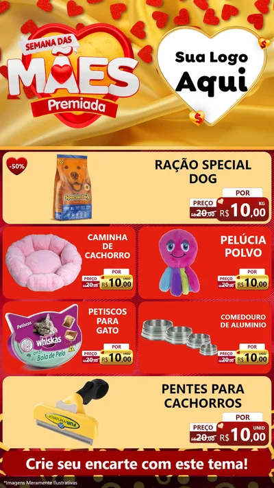 Modelo de TV para TV Vertical com o tema Semana das Mães Premiada para Pet Shop