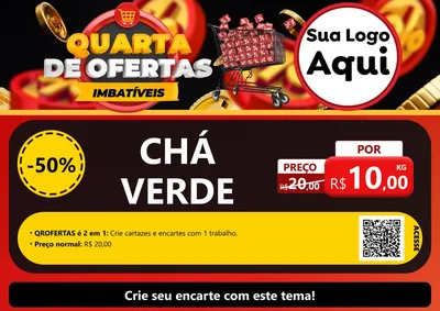 Modelo de Cartaz para Cartaz A4 Horizontal com o tema Quarta de Ofertas Imbatíveis para Produtos Naturais