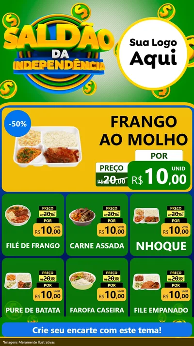 Modelo de Rede Social para Stories com o tema Saldão da Indepêndencia para Restaurante