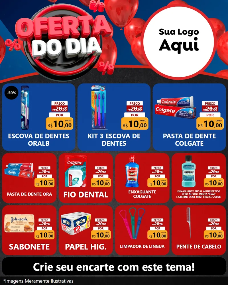 Modelo de Rede Social para Feed Instagram com o tema Oferta do Dia para Higiene Pessoal