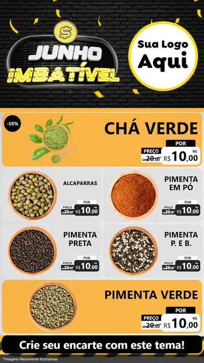 Modelo de TV para TV Vertical com o tema Junho Imbatível para Produtos Naturais
