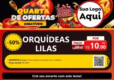 Modelo de Cartaz para Cartaz A4 Horizontal com o tema Quarta de Ofertas Imbatíveis para Floricultura e jardim