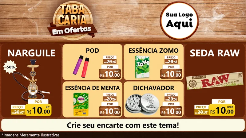 Modelo de TV para TV Horizontal com o tema Tabacaria em Ofertas para Tabacaria
