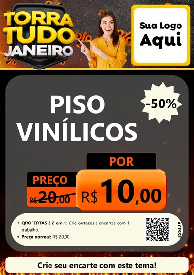 Modelo de Cartaz para Cartaz A4 Vertical com o tema Torra Tudo Janeiro para Material para Construção