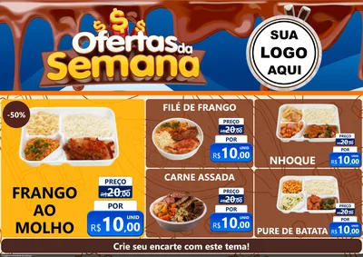 Modelo de Encarte para Encarte A4 Horizontal com o tema Ofertas da Semana - Páscoa para Restaurante
