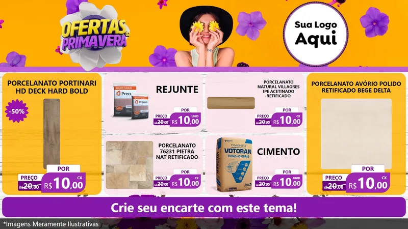 Modelo de TV para TV Horizontal com o tema Ofertas Da Primavera para Pisos e revestimentos