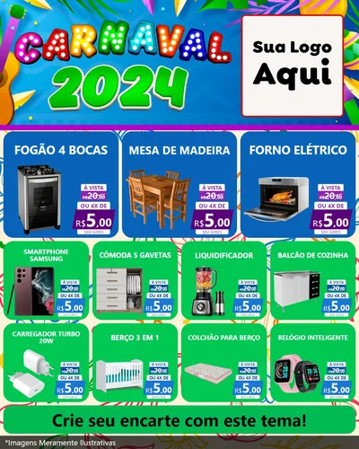 Modelo de Rede Social para Feed Instagram com o tema Carnaval 2027 para Móveis e Eletro