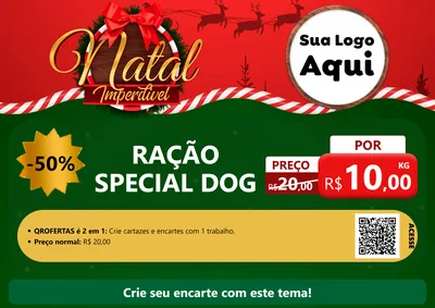 Modelo de Cartaz para Cartaz A4 Horizontal com o tema Natal Imperdível para Pet Shop