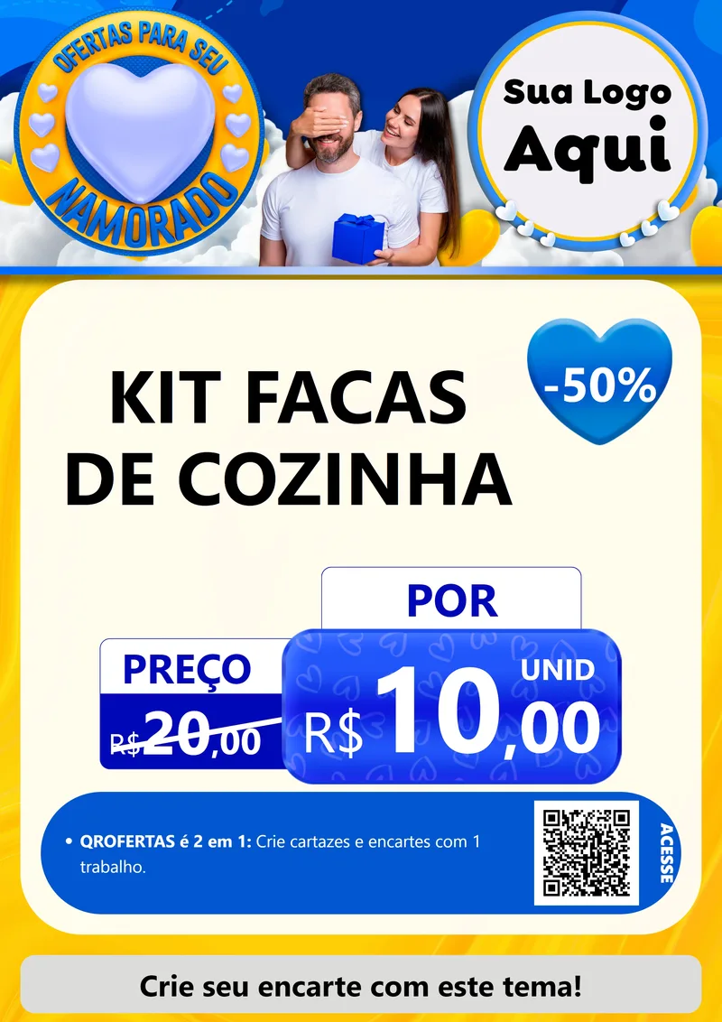 Modelo de Cartaz para Cartaz A4 Vertical com o tema Ofertas Para Seu Namorado para Utilidades Domésticas