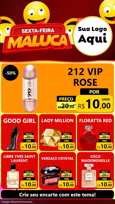 Modelo de Rede Social para Stories com o tema Sexta-feira Maluca para Perfumes