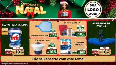 Modelo de TV para TV Horizontal com o tema Ofertas de Natal para Produtos para Piscina