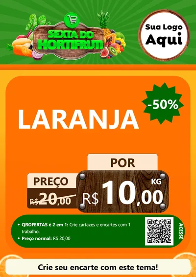 Modelo de Cartaz para Cartaz A4 Vertical com o tema Sexta do Hortifrúti para Hortifrúti