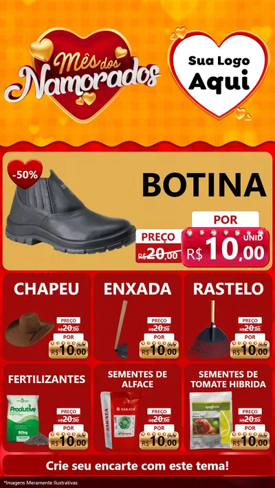 Modelo de Rede Social para Stories com o tema Mês dos Namorados para Agropecuária