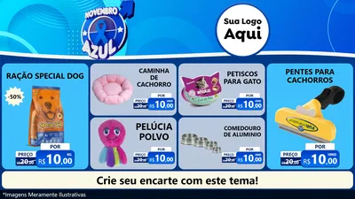 Modelo de TV para TV Horizontal com o tema Novembro Azul para Pet Shop