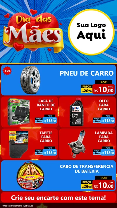 Modelo de TV para TV Vertical com o tema Dia das Mães para Auto peças