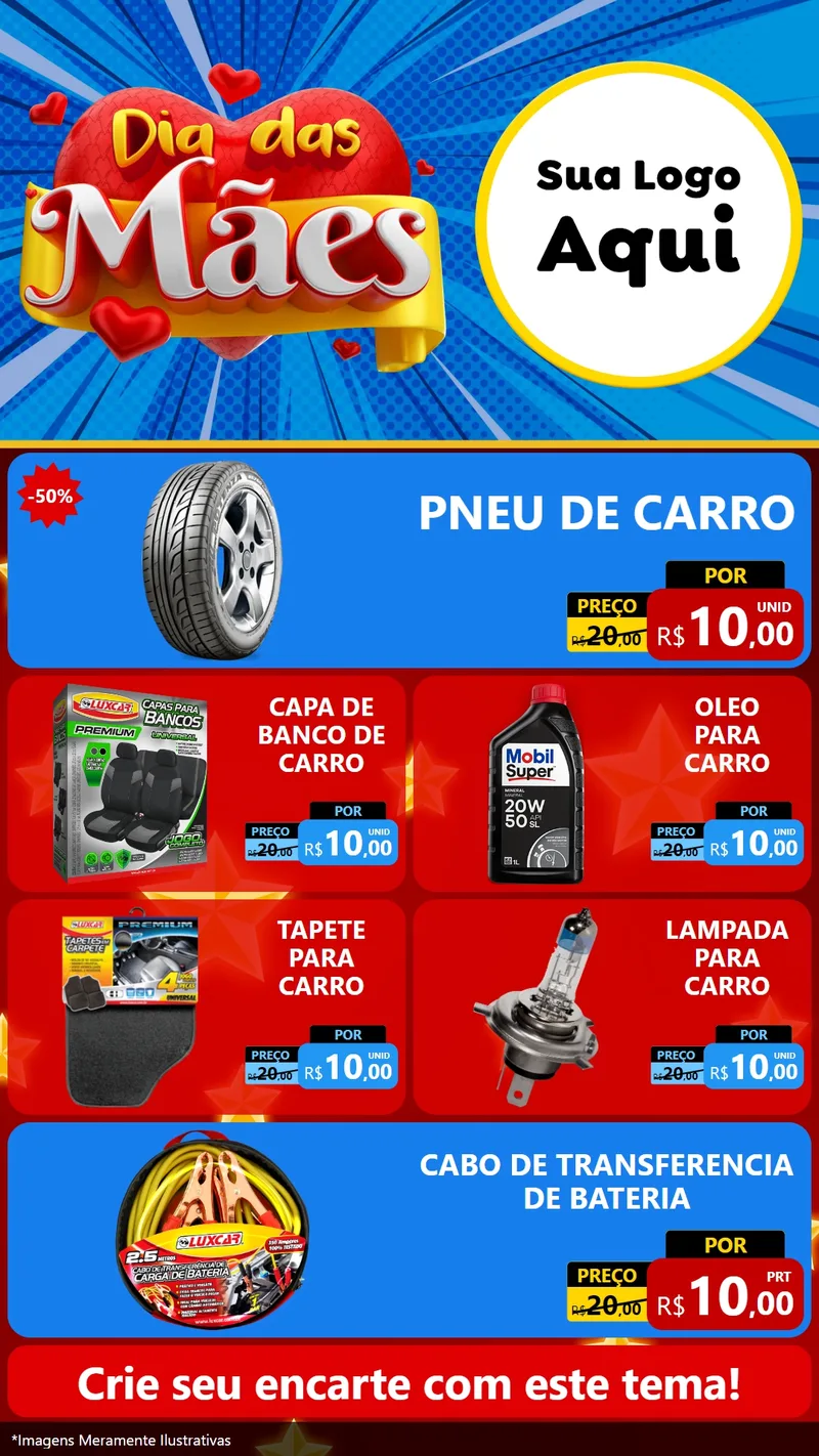 Modelo de TV para TV Vertical com o tema Dia das Mães para Auto peças