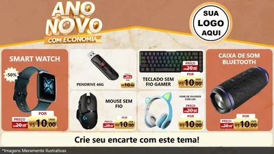 Modelo de TV para TV Horizontal com o tema Ano Novo Com Economia para Informática