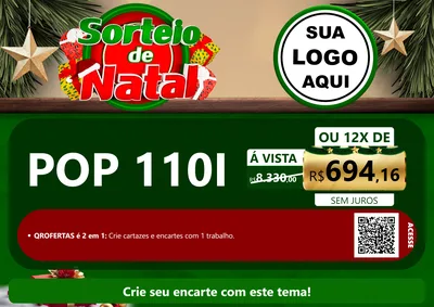 Modelo de Cartaz para Cartaz A4 Horizontal com o tema Sorteio de Natal para Concessionaria de Motos