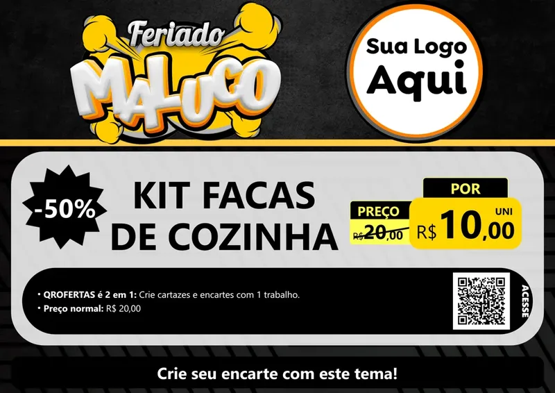 Modelo de Cartaz para Cartaz A4 Horizontal com o tema Feriado Maluco para Utilidades Domésticas