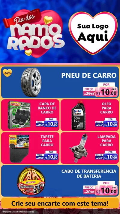 Modelo de TV para TV Vertical com o tema Dia dos namorados para Auto peças