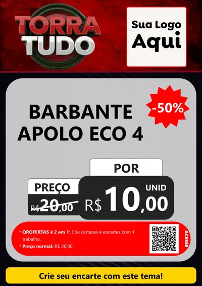 Modelo de Cartaz para Cartaz A4 Vertical com o tema Torra Tudo para Armarinho e Aviamentos