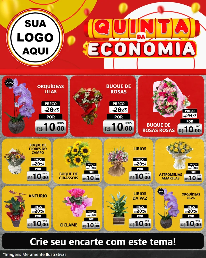 Modelo de Rede Social para Feed Instagram com o tema Quinta da Economia para Floricultura e jardim