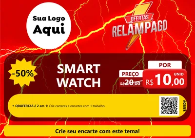 Modelo de Cartaz para Cartaz A4 Horizontal com o tema Ofertas Relâmpago para Informática