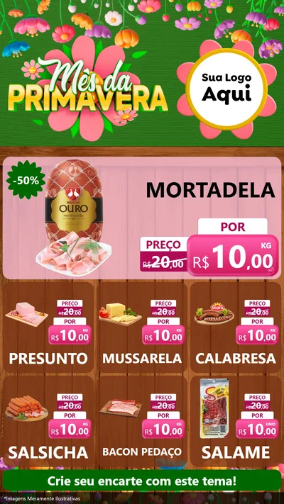 Modelo de Rede Social para Stories com o tema Mês da Primavera para Frios e Laticínios