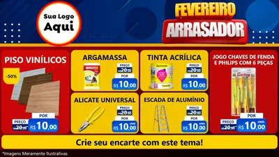 Modelo de TV para TV Horizontal com o tema Fevereiro Arrasador para Material para Construção