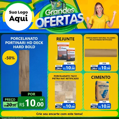 Modelo de Rede Social para Feed Facebook com o tema Grandes Ofertas para Pisos e revestimentos