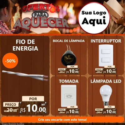 Modelo de Rede Social para Feed Facebook com o tema Ofertas Para Aquecer para Materiais Elétricos