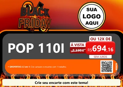 Modelo de Cartaz para Cartaz A4 Horizontal com o tema Black Friday para Concessionaria de Motos