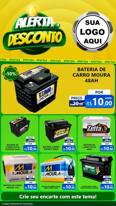 Modelo de Rede Social para Stories com o tema Alerta de Desconto para Baterias Elétricas