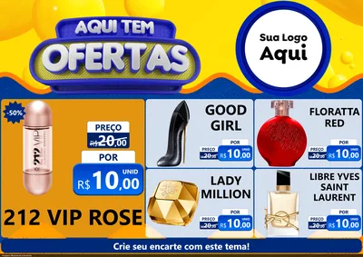 Modelo de Encarte para Encarte A4 Horizontal com o tema Aqui Tem Ofertas para Perfumes