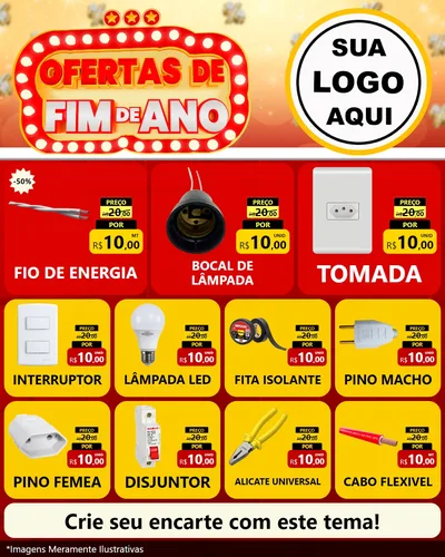 Modelo de Rede Social para Feed Instagram com o tema Ofertas de Fim de Ano para Materiais Elétricos