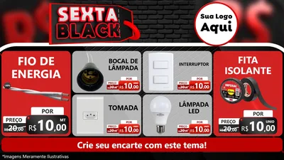 Modelo de TV para TV Horizontal com o tema Sexta Black para Materiais Elétricos