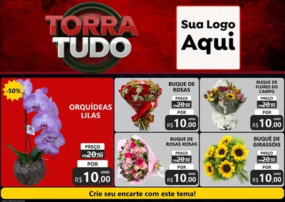 Modelo de Encarte para Encarte A4 Horizontal com o tema Torra Tudo para Floricultura e jardim