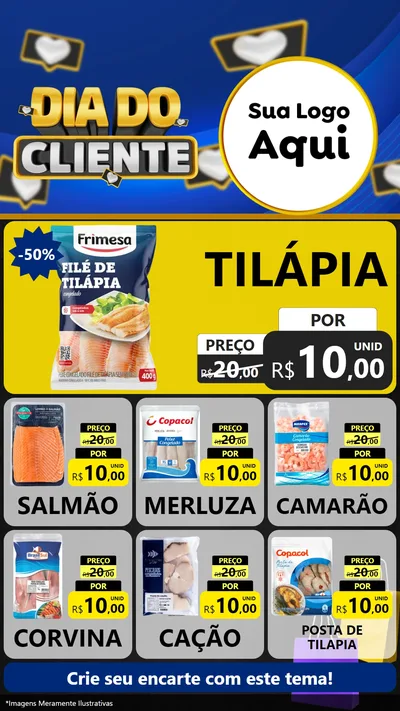 Modelo de Rede Social para Stories com o tema Dia Do Cliente para Peixaria