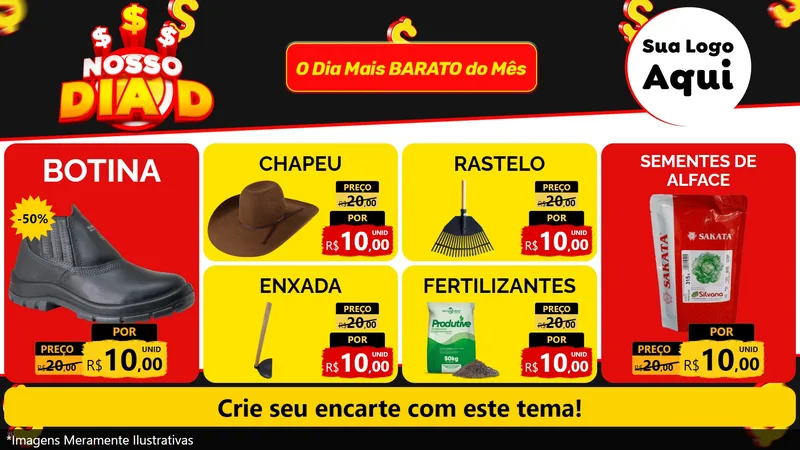 Modelo de TV para TV Horizontal com o tema Nosso Dia D para Agropecuária