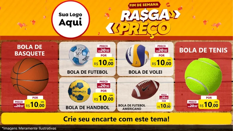 Modelo de TV para TV Horizontal com o tema Fim de Semana Rasga Preços para Artigos Esportivos