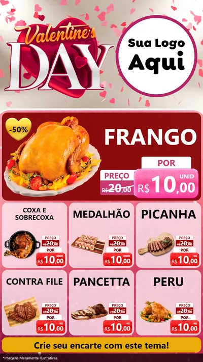 Modelo de Rede Social para Stories com o tema Valentine's Day para Assados