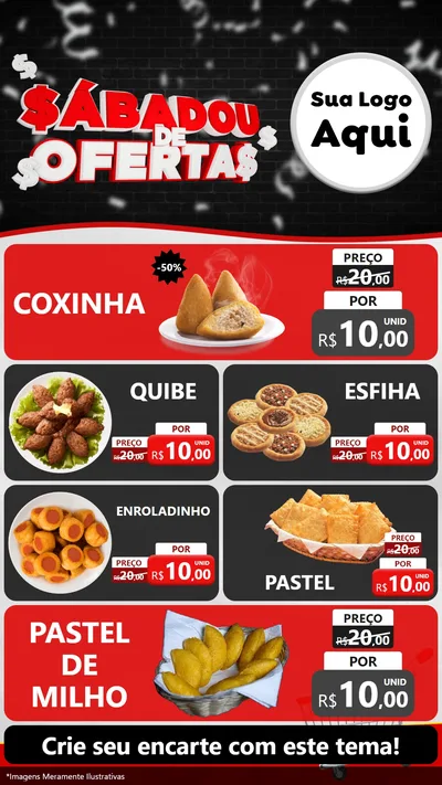 Modelo de TV para TV Vertical com o tema Sabadou de Ofertas para Salgadaria