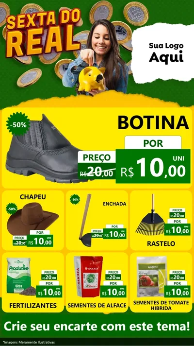Modelo de Rede Social para Stories com o tema Sexta do Real para Agropecuária