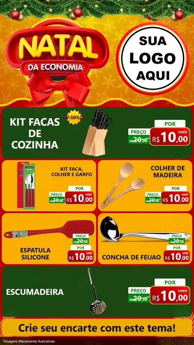 Modelo de TV para TV Vertical com o tema Natal da Economia para Utilidades Domésticas