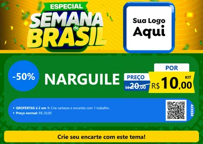 Modelo de Cartaz para Cartaz A4 Horizontal com o tema Especial Semana do Brasil para Tabacaria
